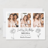 写真ミニマルコラージュのブライドメイド提案カード 招待状 (正面)