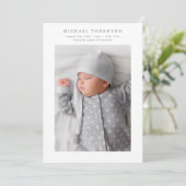 写真ミニマルコラージュベビー誕生発表 案内状 (スタンド正面)