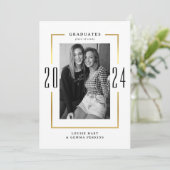 写真ミニマルコラージュ共同卒業パーティー 招待状 (スタンド正面)