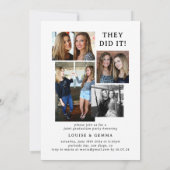 写真ミニマルコラージュ共同卒業パーティー 招待状 (裏面)