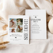 写真ミニマルコラージュ卒業パーティー 招待状