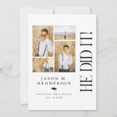 写真ミニマルコラージュ卒業パーティー 招待状 (正面)