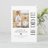 写真ミニマルコラージュ卒業パーティー 招待状 (スタンド正面)