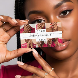 写真ミニマルコラージュ書QRコード 名刺