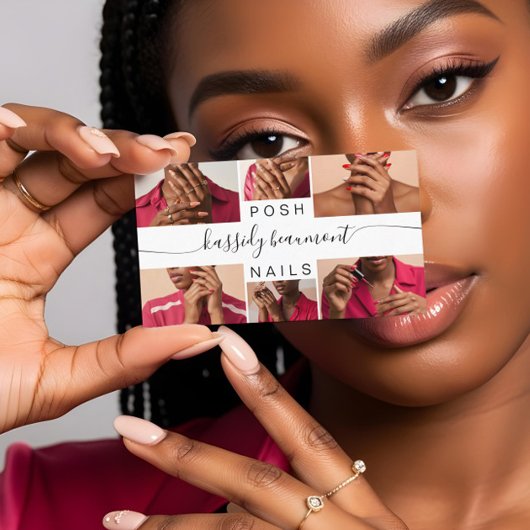 写真ミニマルコラージュ書QRコード 名刺