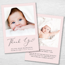 写真ミニマルサンキューベビーガール誕生 案内状