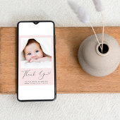 写真ミニマルサンキューベビーガール誕生 案内状