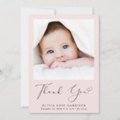 写真ミニマルサンキューベビーガール誕生 案内状 (正面)
