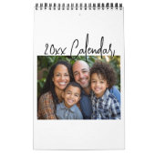 写真ミニマルシンプルのScript書の任意の年 カレンダー (カバー)