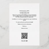 写真ミニマルトレンディーエレガントフェイクレース赤いハート 箔招待状 (裏面)