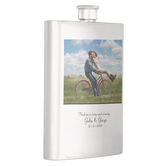 写真ミニマルパーソナライズされた結婚披露宴 フラスク (右)