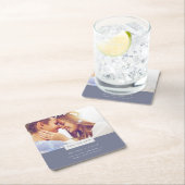 写真ミニマルビーチ結婚式日付の保存 スクエアペーパーコースター (インサイチュ)