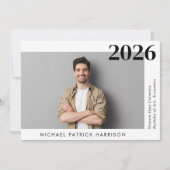 写真ミニマルモダンの卒業 案内状 (正面)