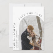 写真ミニマルモダンの日付を保存結婚する 招待状 (正面)