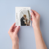 写真ミニマルモダンカードの日付を保存 チラシ (手)