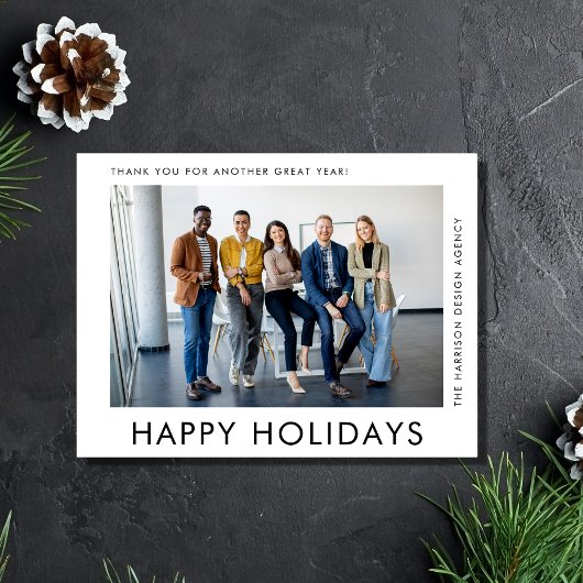 写真ミニマルモダンクリスマ企業のス シーズンポストカード