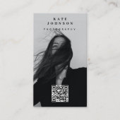 写真ミニマルモダン主義ソーシャルメディアQRコード 名刺 (正面)