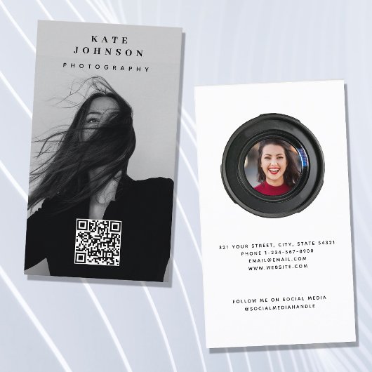 写真ミニマルモダン主義ソーシャルメディアQRコード 名刺
