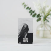 写真ミニマルモダン主義ソーシャルメディアQRコード 名刺 (スタンド正面)