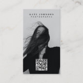写真ミニマルモダン主義ソーシャルメディアQRコード 名刺 (正面)