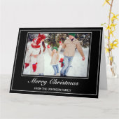 写真ミニマルモダン主義メリークリスマスグリーティング カード (黄色い花)