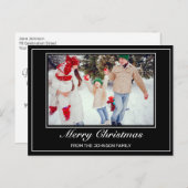 写真ミニマルモダン主義メリークリスマスグリーティング 案内ポストカード (正面/裏面)