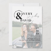 写真ミニマルモダン写真シンプル結婚の 招待状 (正面)