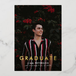 写真ミニマルモダン卒業箔の発表 箔招待状