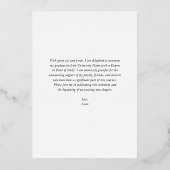 写真ミニマルモダン卒業箔の発表 箔招待状 (裏面)