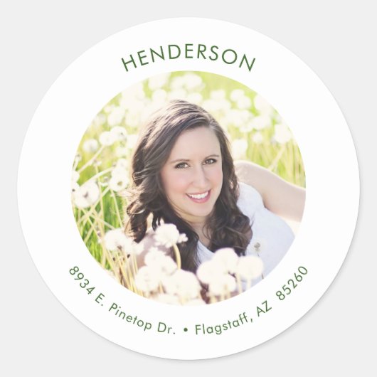 写真ミニマルモダン差出人住所 ラウンドシール (正面)