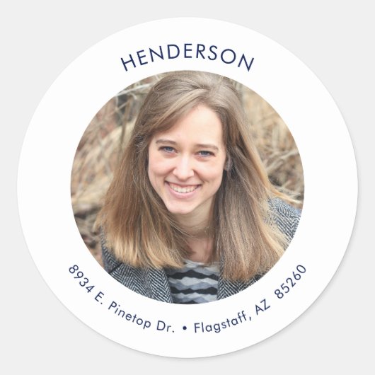 写真ミニマルモダン差出人住所 ラウンドシール (正面)