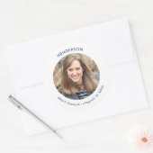 写真ミニマルモダン差出人住所 ラウンドシール (封筒)