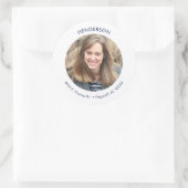 写真ミニマルモダン差出人住所 ラウンドシール (バッグ)