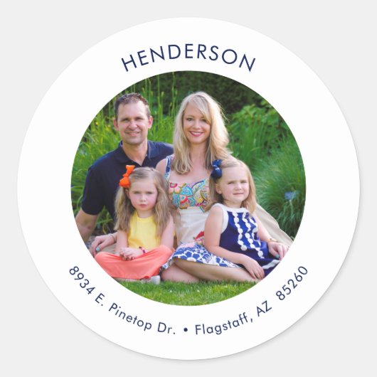 写真ミニマルモダン差出人住所 ラウンドシール (正面)