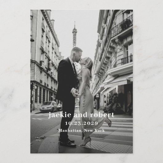 写真ミニマルモダン結婚式 プログラム (正面)