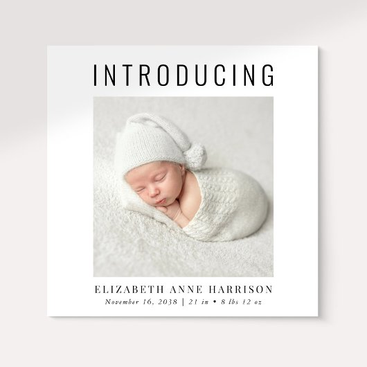 写真ミニマルモダン誕生 案内状