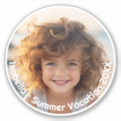 写真ミニマルモダン-レトロ文字 – 個人 シール (正面)