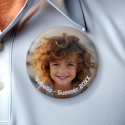 写真ミニマルモダン-レトロ文字 – 個人 缶バッジ