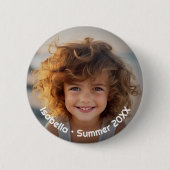 写真ミニマルモダン-レトロ文字 – 個人 缶バッジ (正面)