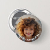 写真ミニマルモダン-レトロ文字 – 個人 缶バッジ (正面&裏面)