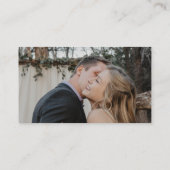 写真ミニマルモダンQRコード結婚式RSVP エンクロージャーカード (裏面)