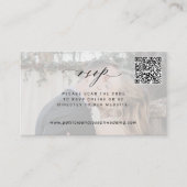 写真ミニマルモダンQRコード結婚式RSVP エンクロージャーカード (正面)