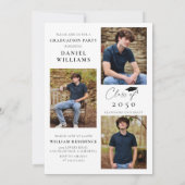 写真ミニマル付きアーチ卒業式パーティー 招待状 (裏面)