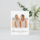 写真ミニマル付きメイド・オブ・オーナー（花嫁付き添い人）提案カード ポストカード (スタンド正面)