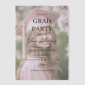 写真ミニマル卒業パーティー | エレガント ベラム紙招待状 (正面)
