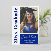 写真ミニマル卒業パーティー 箔招待状 (立ち正面)