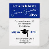 写真ミニマル卒業パーティー 箔招待状 (裏面)