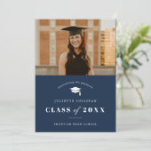 写真ミニマル卒業式 招待状 (スタンド正面)