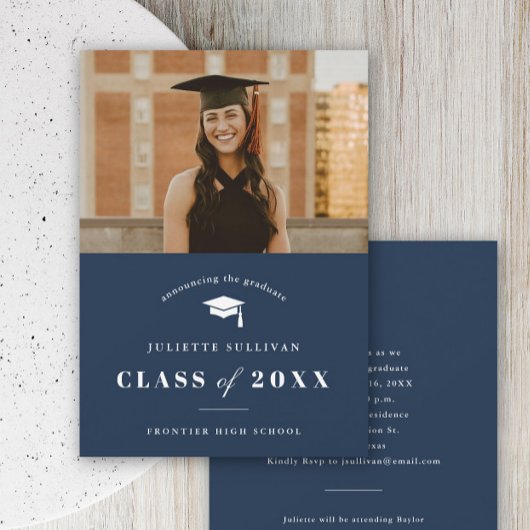 写真ミニマル卒業式 招待状