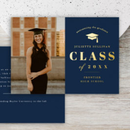 写真ミニマル卒業式 箔招待状